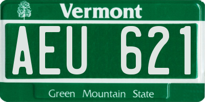 VT license plate AEU621