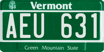 VT license plate AEU631