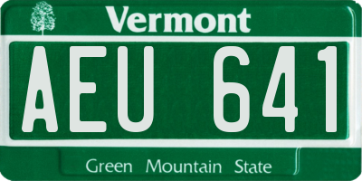 VT license plate AEU641