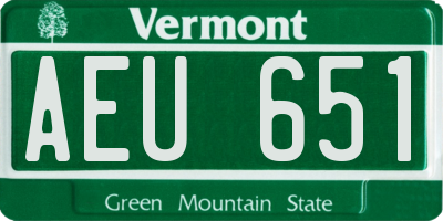 VT license plate AEU651