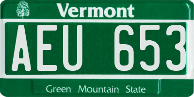 VT license plate AEU653