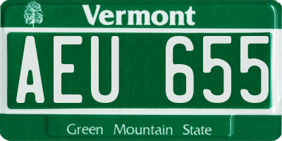 VT license plate AEU655