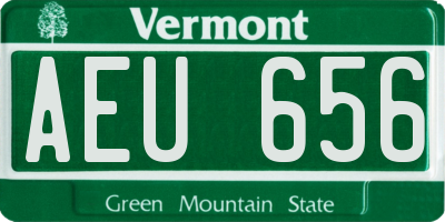 VT license plate AEU656