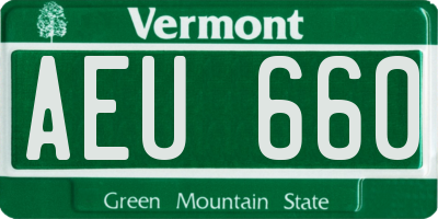 VT license plate AEU660