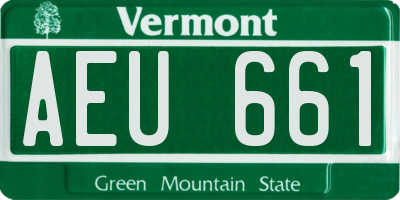 VT license plate AEU661