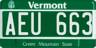VT license plate AEU663