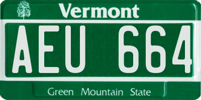 VT license plate AEU664