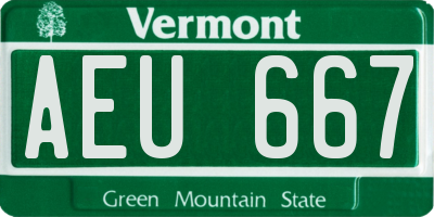 VT license plate AEU667