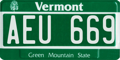 VT license plate AEU669