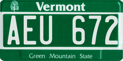 VT license plate AEU672