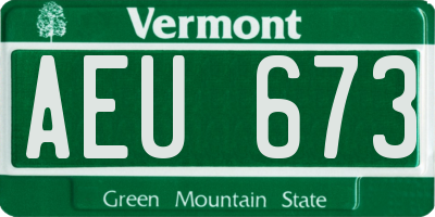 VT license plate AEU673