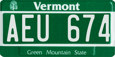 VT license plate AEU674