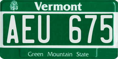 VT license plate AEU675