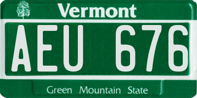 VT license plate AEU676