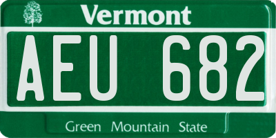 VT license plate AEU682