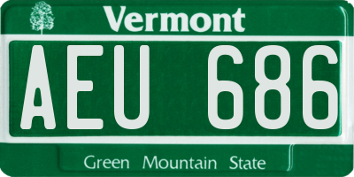 VT license plate AEU686