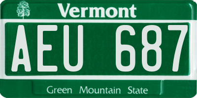 VT license plate AEU687