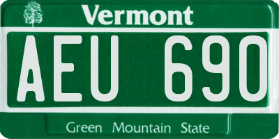 VT license plate AEU690