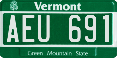 VT license plate AEU691