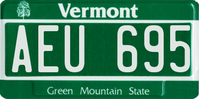 VT license plate AEU695