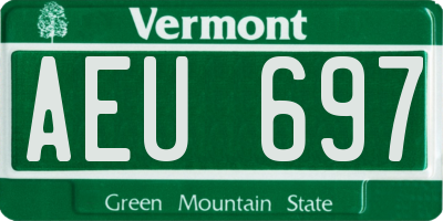 VT license plate AEU697