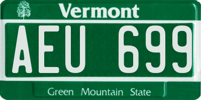 VT license plate AEU699