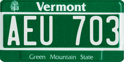 VT license plate AEU703
