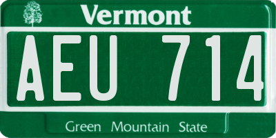 VT license plate AEU714