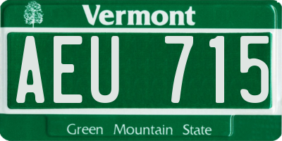 VT license plate AEU715