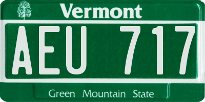 VT license plate AEU717