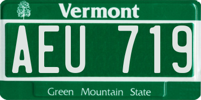 VT license plate AEU719