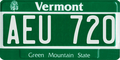 VT license plate AEU720
