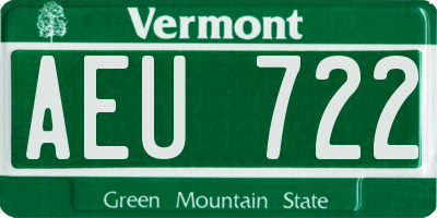 VT license plate AEU722