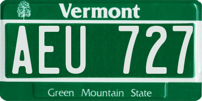VT license plate AEU727