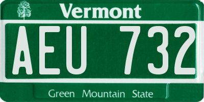 VT license plate AEU732