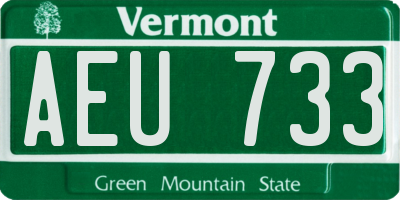 VT license plate AEU733