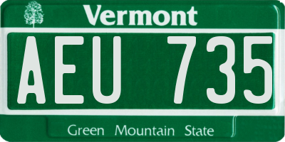 VT license plate AEU735