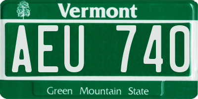 VT license plate AEU740