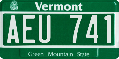 VT license plate AEU741
