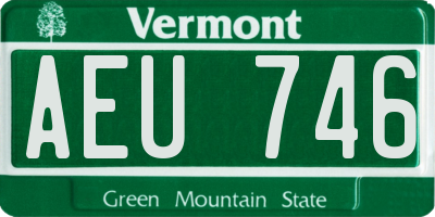 VT license plate AEU746