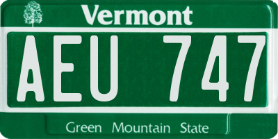 VT license plate AEU747