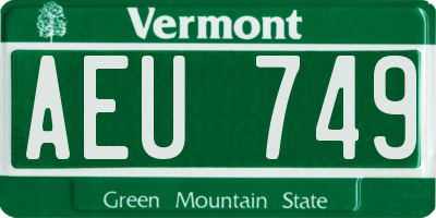 VT license plate AEU749