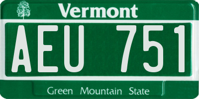 VT license plate AEU751