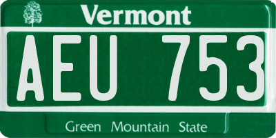 VT license plate AEU753