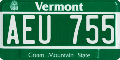 VT license plate AEU755