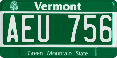 VT license plate AEU756
