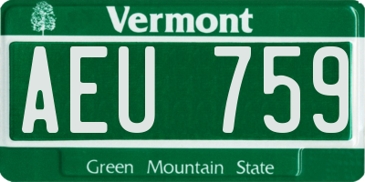 VT license plate AEU759