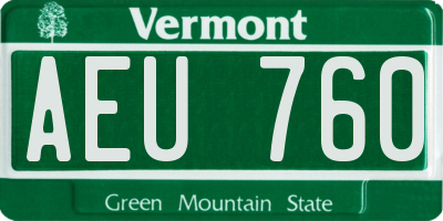 VT license plate AEU760