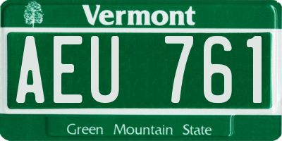 VT license plate AEU761