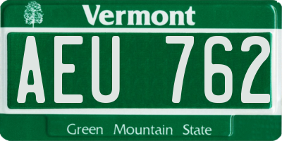 VT license plate AEU762
